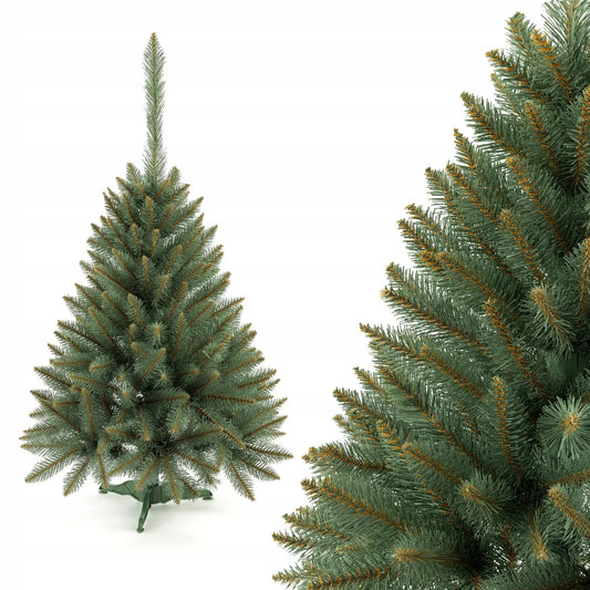 Natūralią eglę primenanti dirbtinė sidabrinė eglė iš PVC, 130 cm + stovas