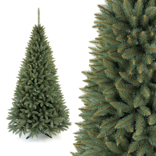 Natūralią eglę primenanti dirbtinė sidabrinė eglė iš PVC, 130 cm + stovas