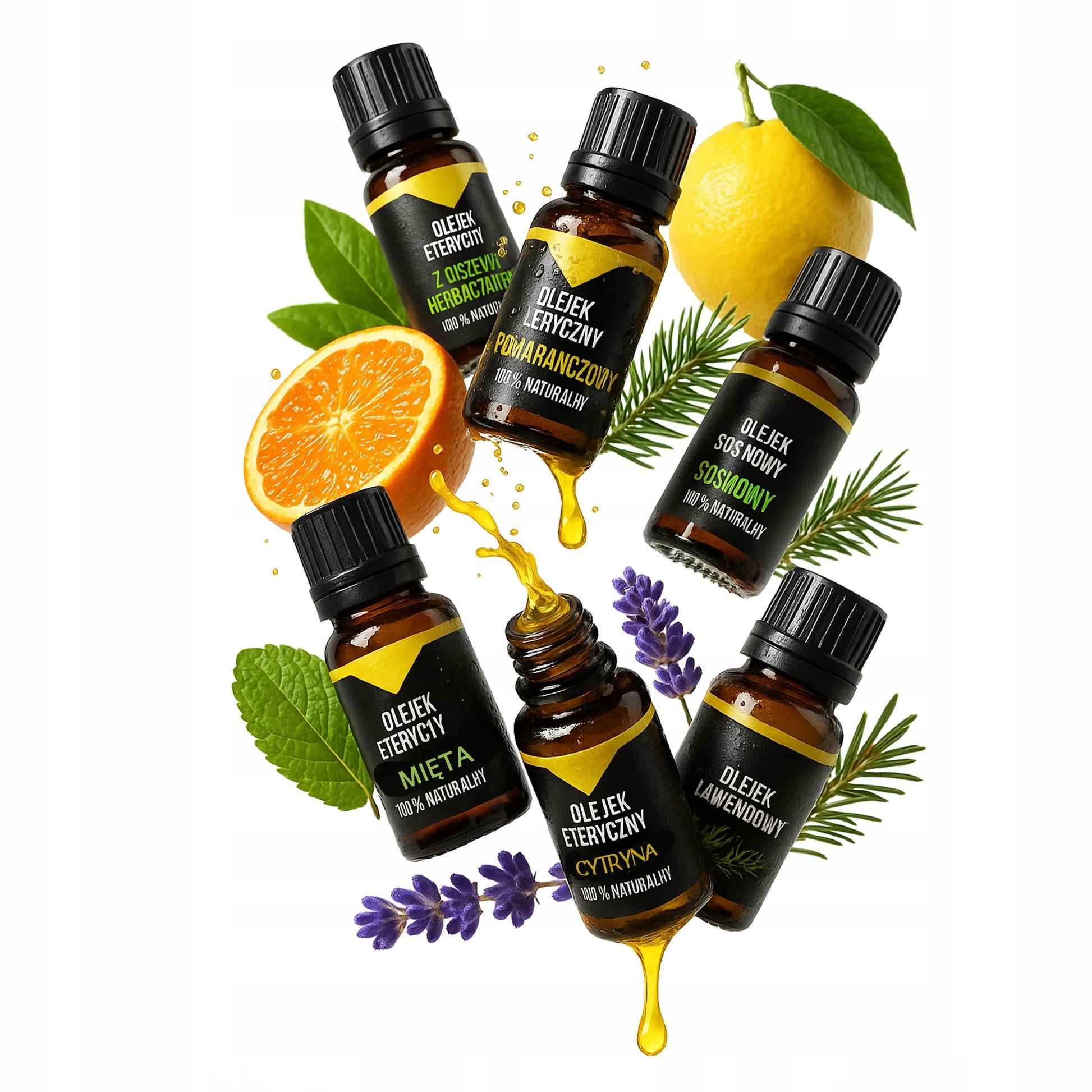 Natūralūs eteriniai kvapniųjų aliejų rinkinys sūkurinei voniai, lauko kubilui ir pirtims