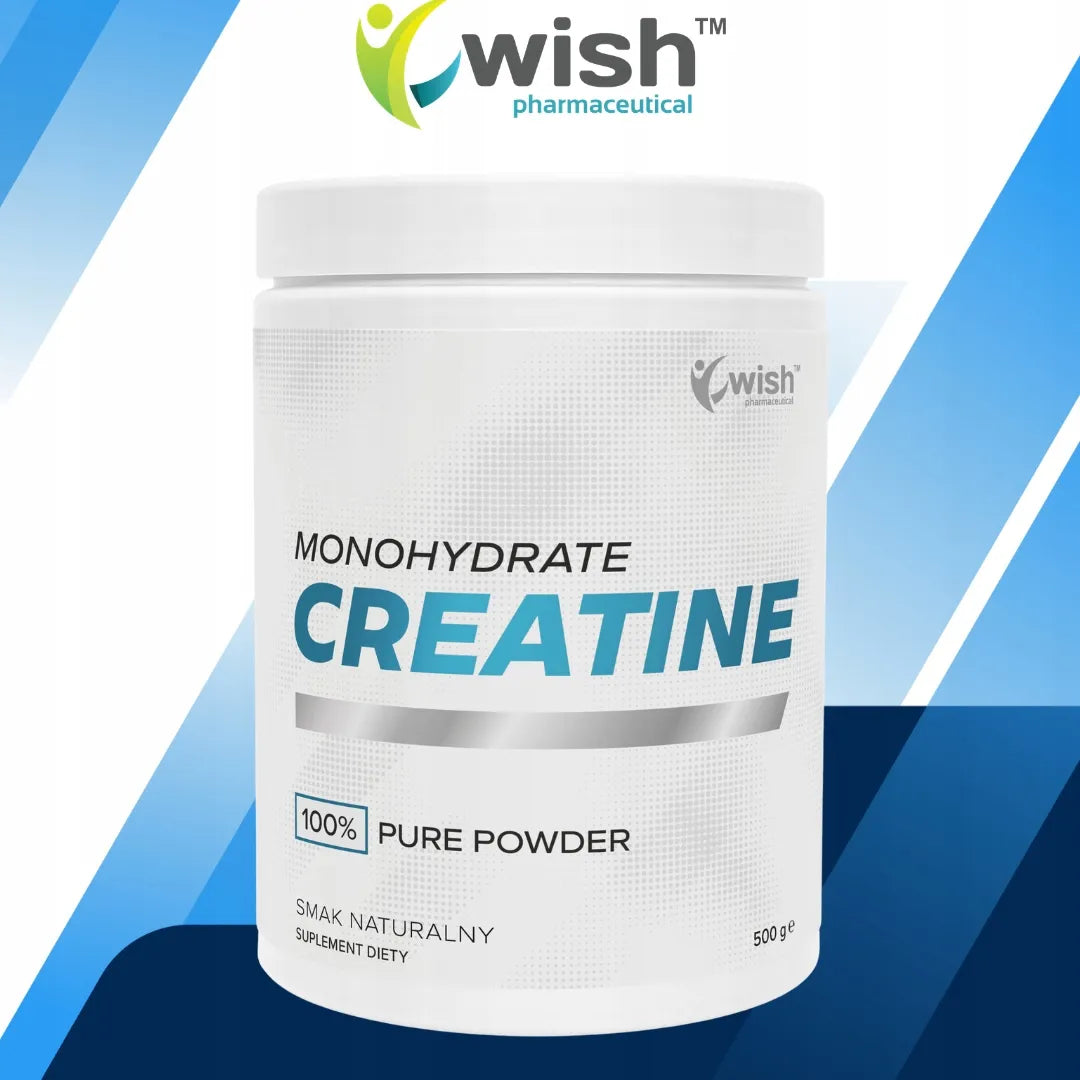 Natūralus kreatino monohidratas „Wish Pharmaceutical“, 500 g – 100 porcijų