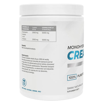 Natūralus kreatino monohidratas „Wish Pharmaceutical“, 500 g – 100 porcijų