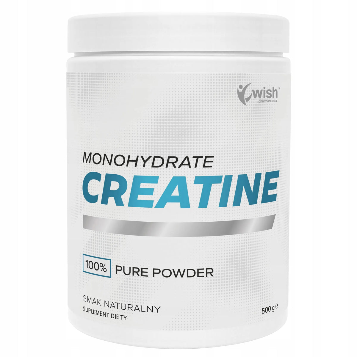 Natūralus kreatino monohidratas „Wish Pharmaceutical“, 500 g – 100 porcijų