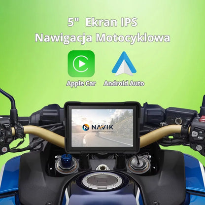 NAVIK 5 motociklo navigacijos ekranas, USB, „Android Auto“ / „Apple CarPlay“, PL