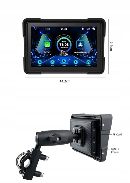 NAVIK 5 motociklo navigacijos ekranas, USB, „Android Auto“ / „Apple CarPlay“, PL