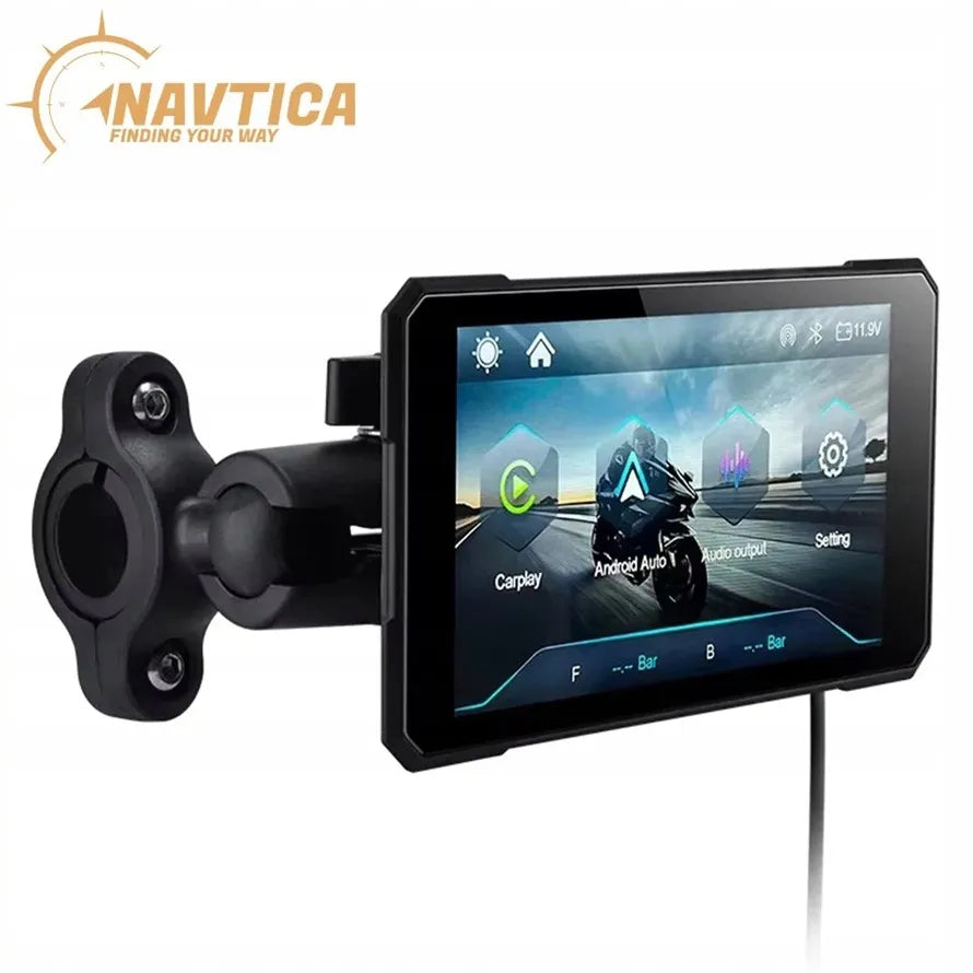 NAVTICA Saturn 5 colių išmanusis motociklo ekranas su belaidžiu „CarPlay“ ir „Android Auto“