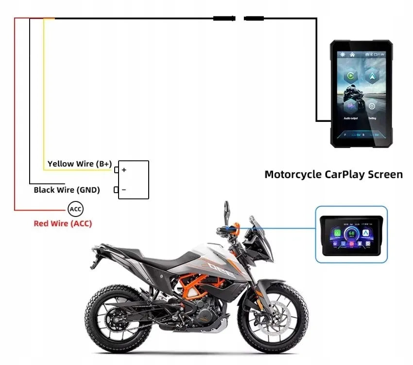 NAVTICA Saturn 5 colių išmanusis motociklo ekranas su belaidžiu „CarPlay“ ir „Android Auto“