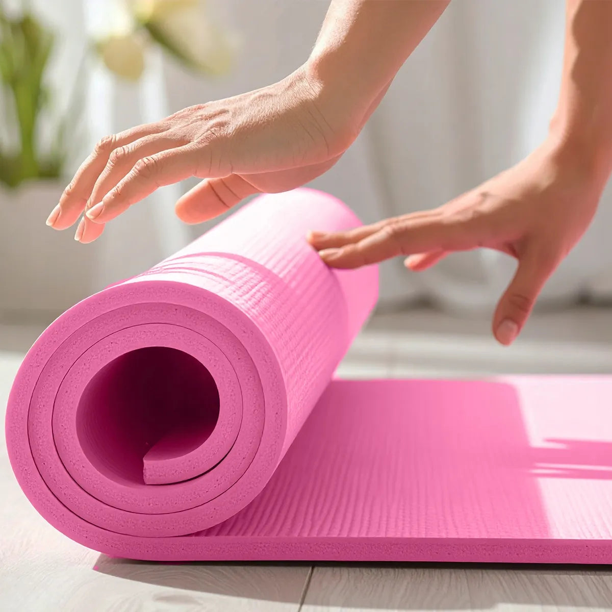 NBR mankštos kilimėlis jogai ir fitnesui, minkštas ir storas, 1,5 cm