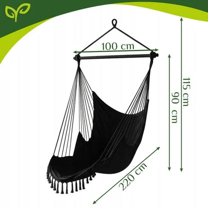 ND12_18836 Sūpynės - pakabinamas krėslas 210cm juodas
