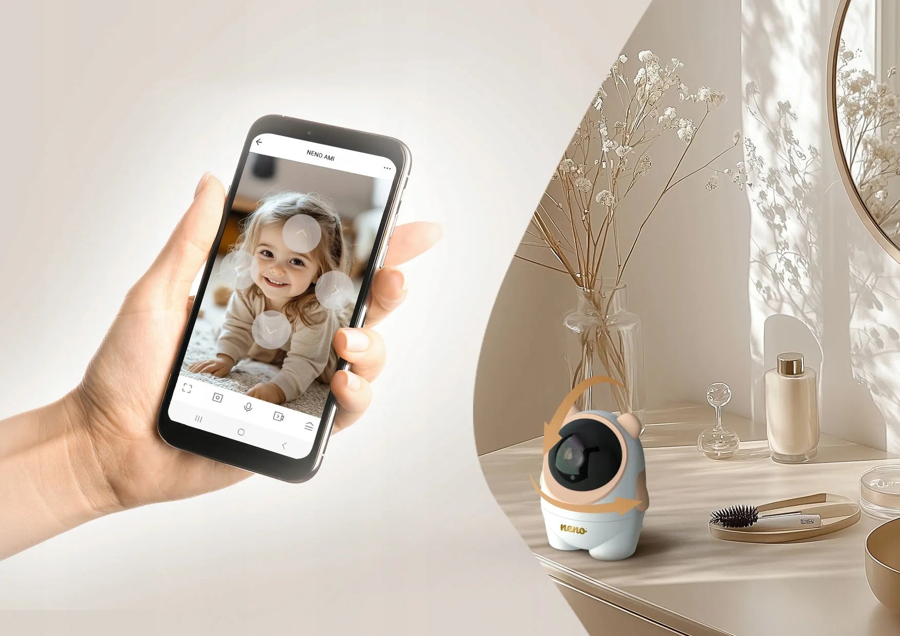 NENO AMI profesionali elektroninė auklė su „Wi-Fi“ IP kamera