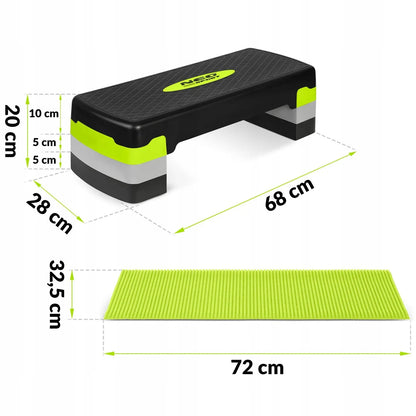 Neo-sport NS-400 treniruočių steperis, 3 lygių, žalias