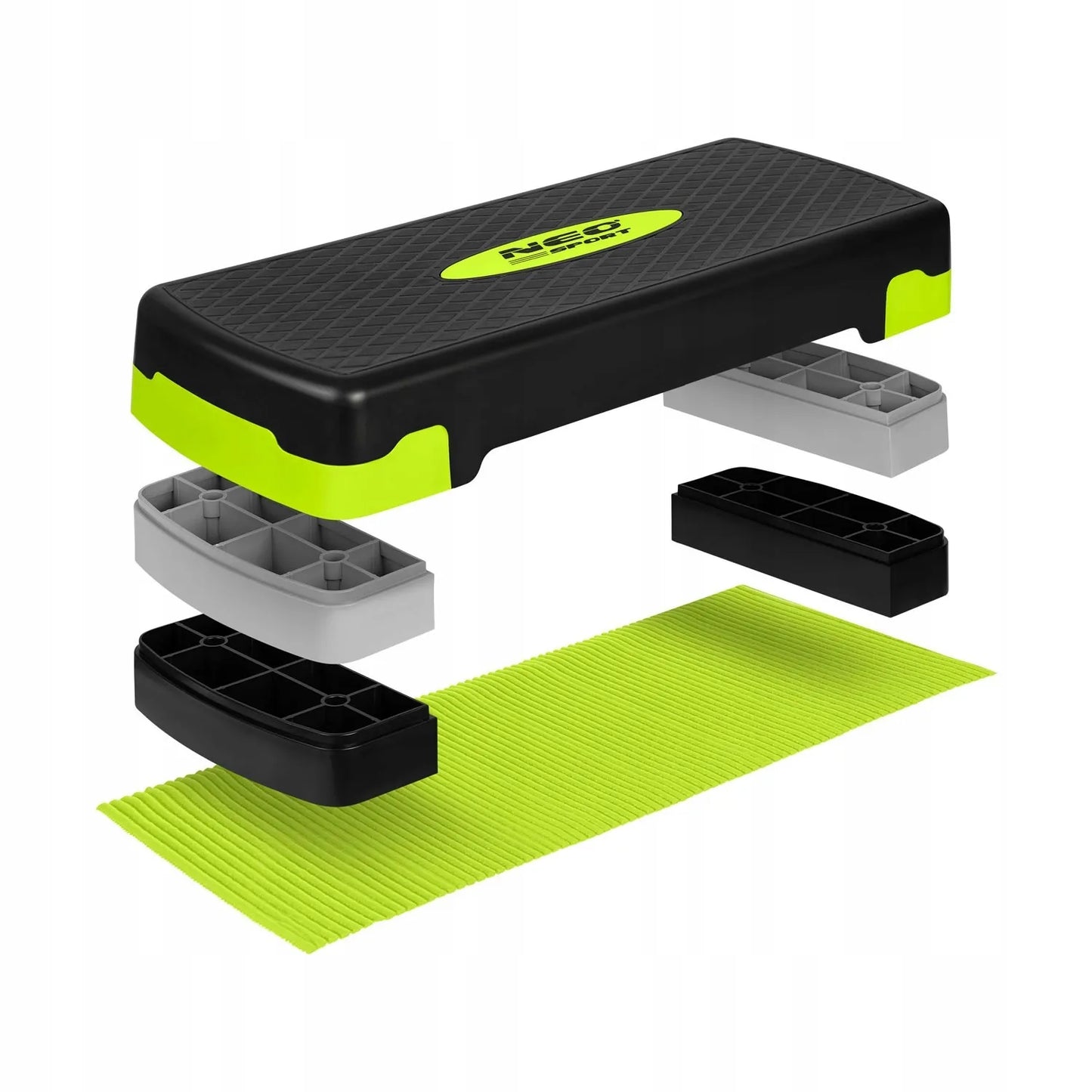 Neo-sport NS-400 treniruočių steperis, 3 lygių, žalias