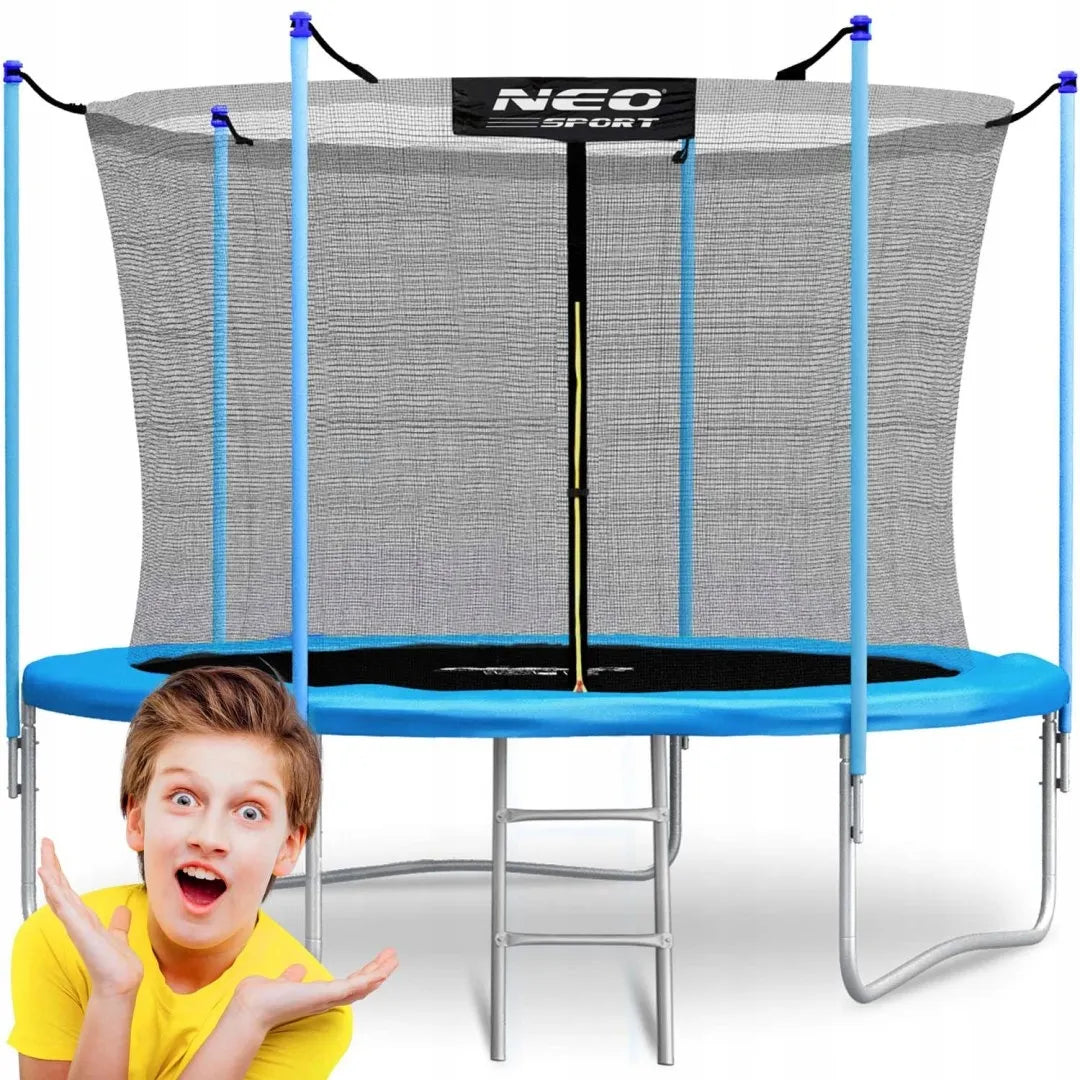 Neo-sport sodo batutas 8ft/252cm su vidiniu tinklu ir kopėčiomis