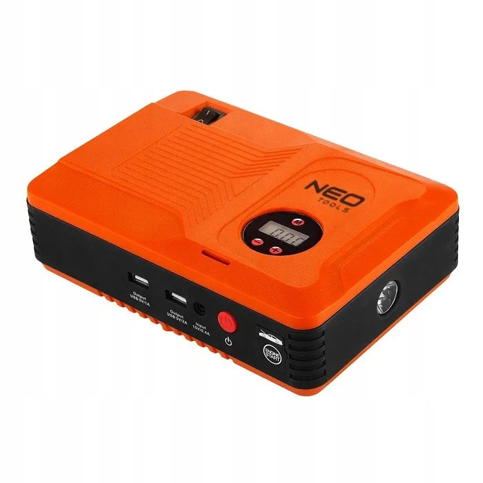 Neo Tools 11-997 užvedimo įrenginys, 14Ah galios bankas ir 3.5 bar kompresorius