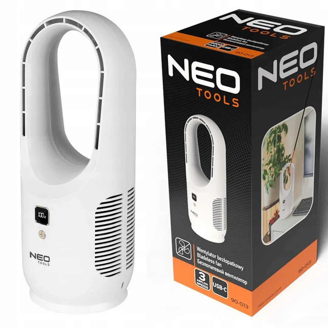 Neo Tools akumuliatorinis stalinio tipo bementis ventiliatorius su USB-C jungtimi