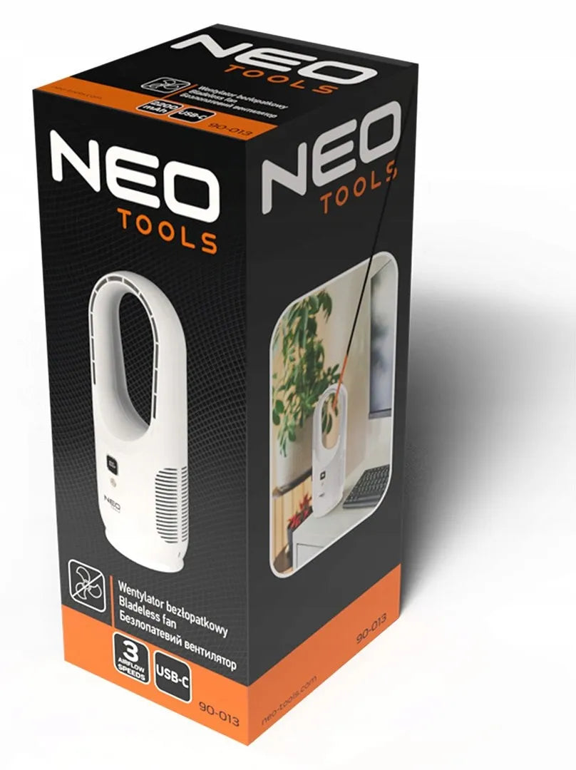 Neo Tools akumuliatorinis stalinio tipo bementis ventiliatorius su USB-C jungtimi