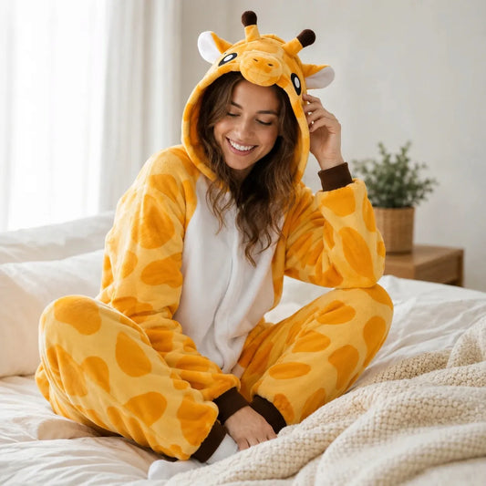 „nerd hunters“ žirafos kigurumi tipo pižama, XL, 175–185 cm