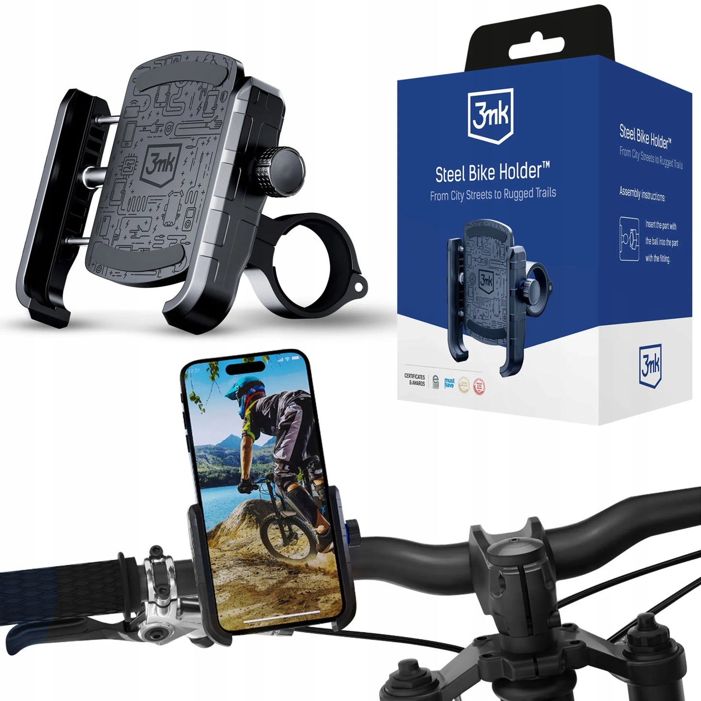 Nerūdijančio plieno dviračio laikiklis - 3mk Steel Bike Holder