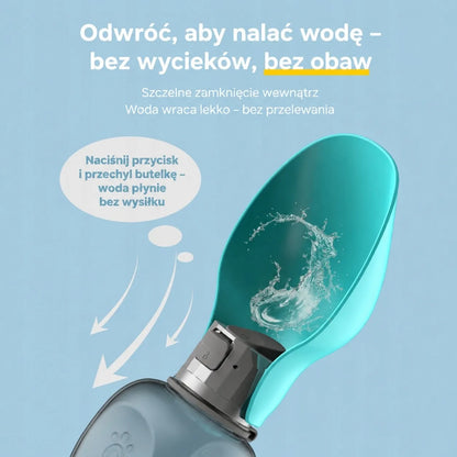 Nešiojama 800 ml vandens gertuvė šunims ir augintiniams su sulankstomu dubenėliu