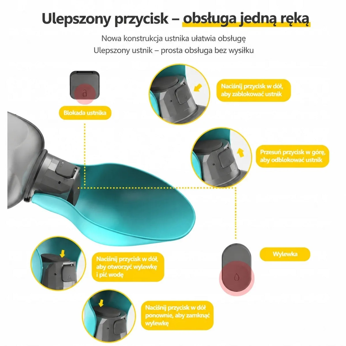 Nešiojama 800 ml vandens gertuvė šunims ir augintiniams su sulankstomu dubenėliu