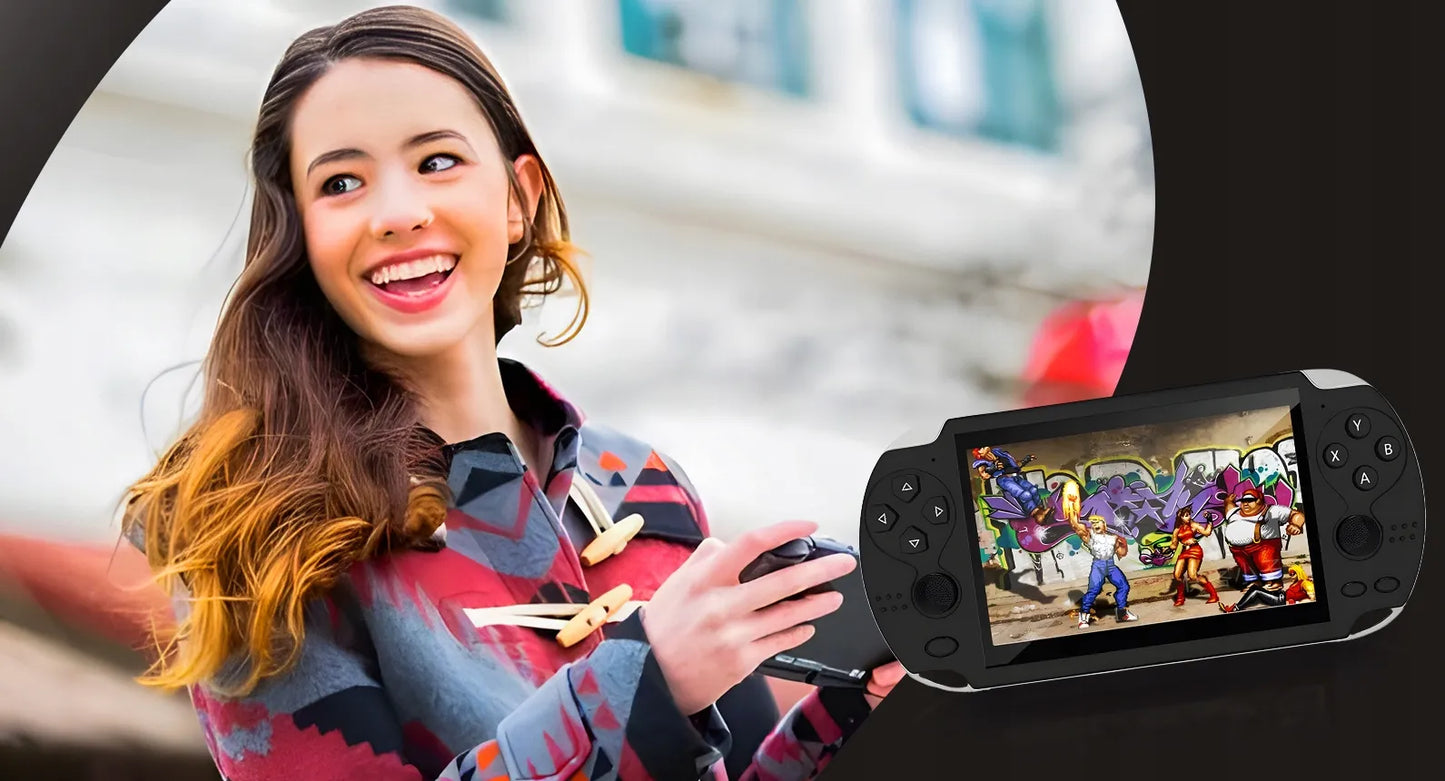 Nešiojama mini žaidimų konsolė X Retro 100+ žaidimų 8 GB su TV jungtimi 5,1" ekranu