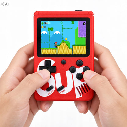 Nešiojama retro mini žaidimų konsolė, 400 žaidimų, LCD ekranas, valdiklis, prijungimas prie televizoriaus, 2 žaidėjams