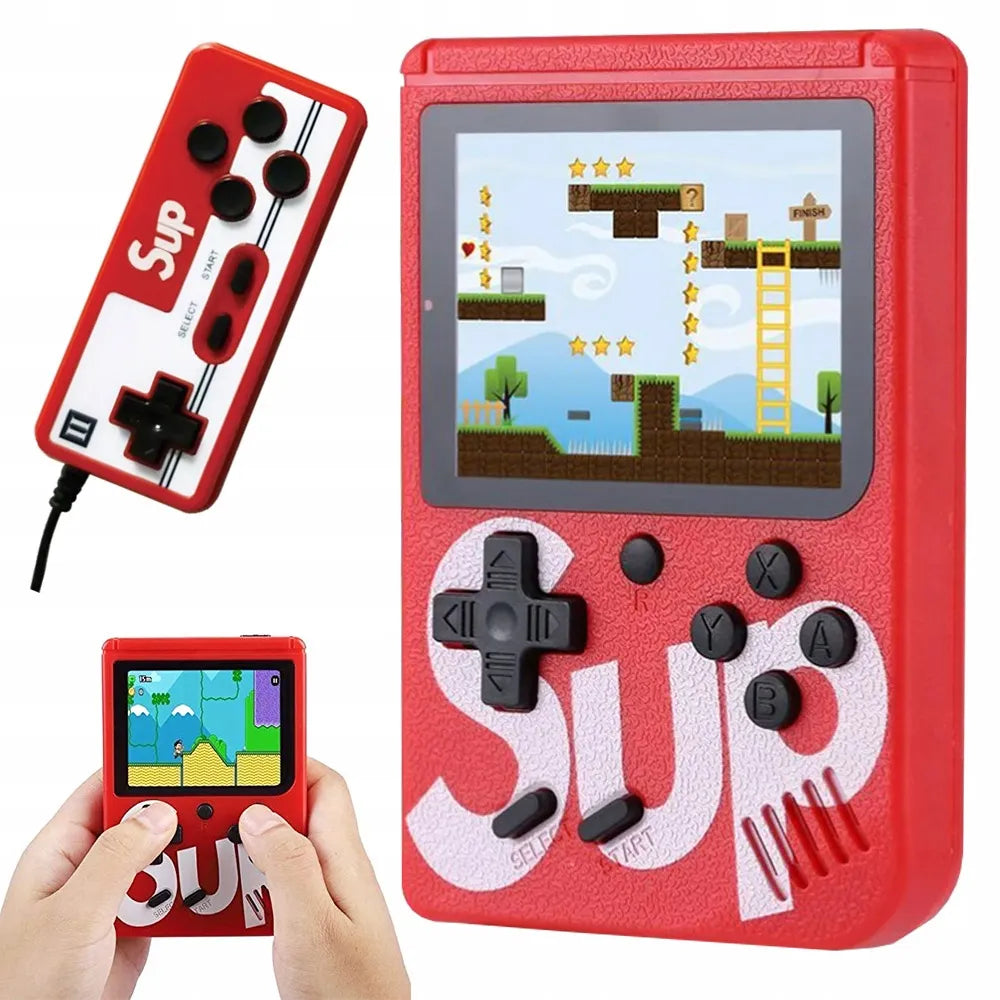 Nešiojama retro mini žaidimų konsolė, 400 žaidimų, LCD ekranas, valdiklis, prijungimas prie televizoriaus, 2 žaidėjams