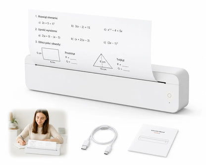 Nešiojamas A4 terminis spausdintuvas A10 Bluetooth USB be rašalo