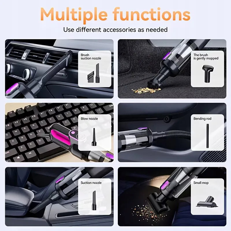 Nešiojamas belaidis automobilinis dulkių siurblys Suitu ST-8007C, HEPA, USB-C, 6000mAh