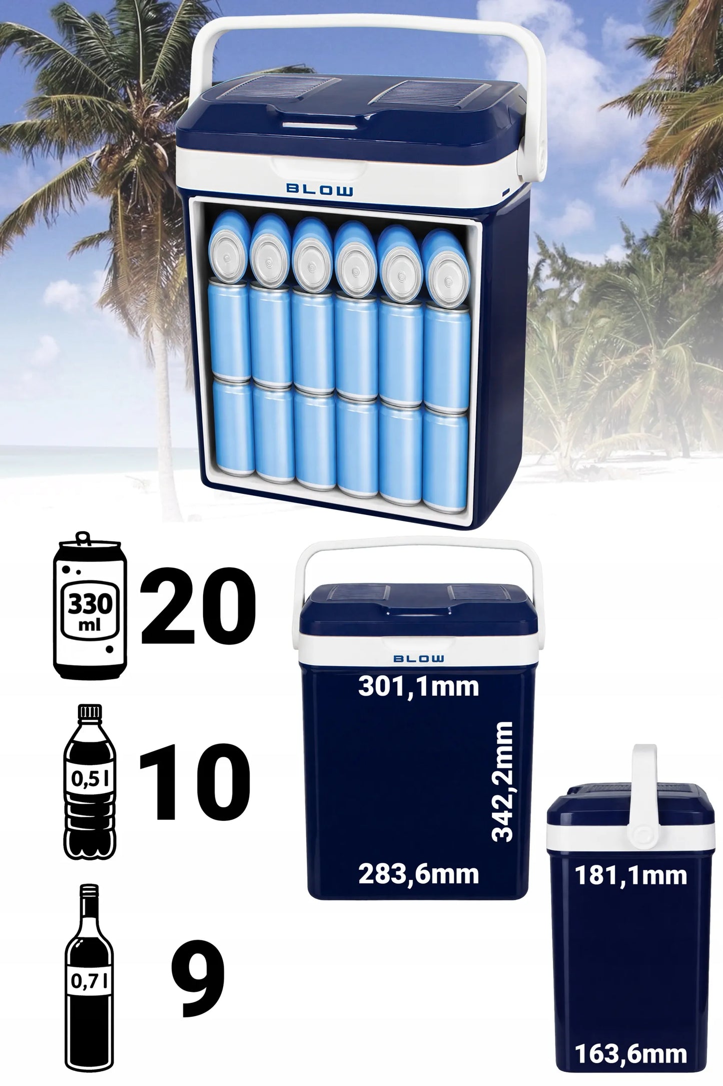 Nešiojamas kelioninis šaldytuvas automobiliui 12V 230V  20L