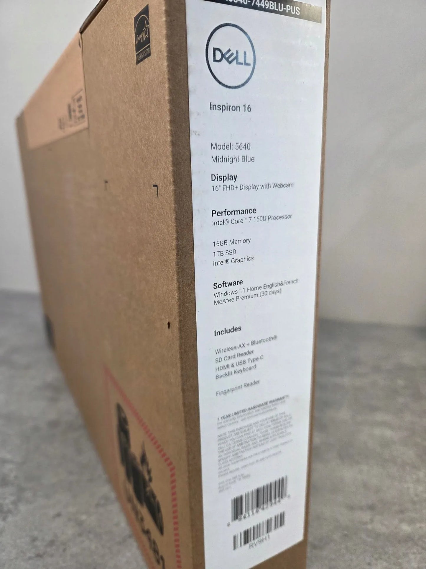 Nešiojamas kompiuteris Dell Inspiron 16 5640 Core 7 150U 16GB 1TB SSD FHD+ Win11 aliumininis korpusas
