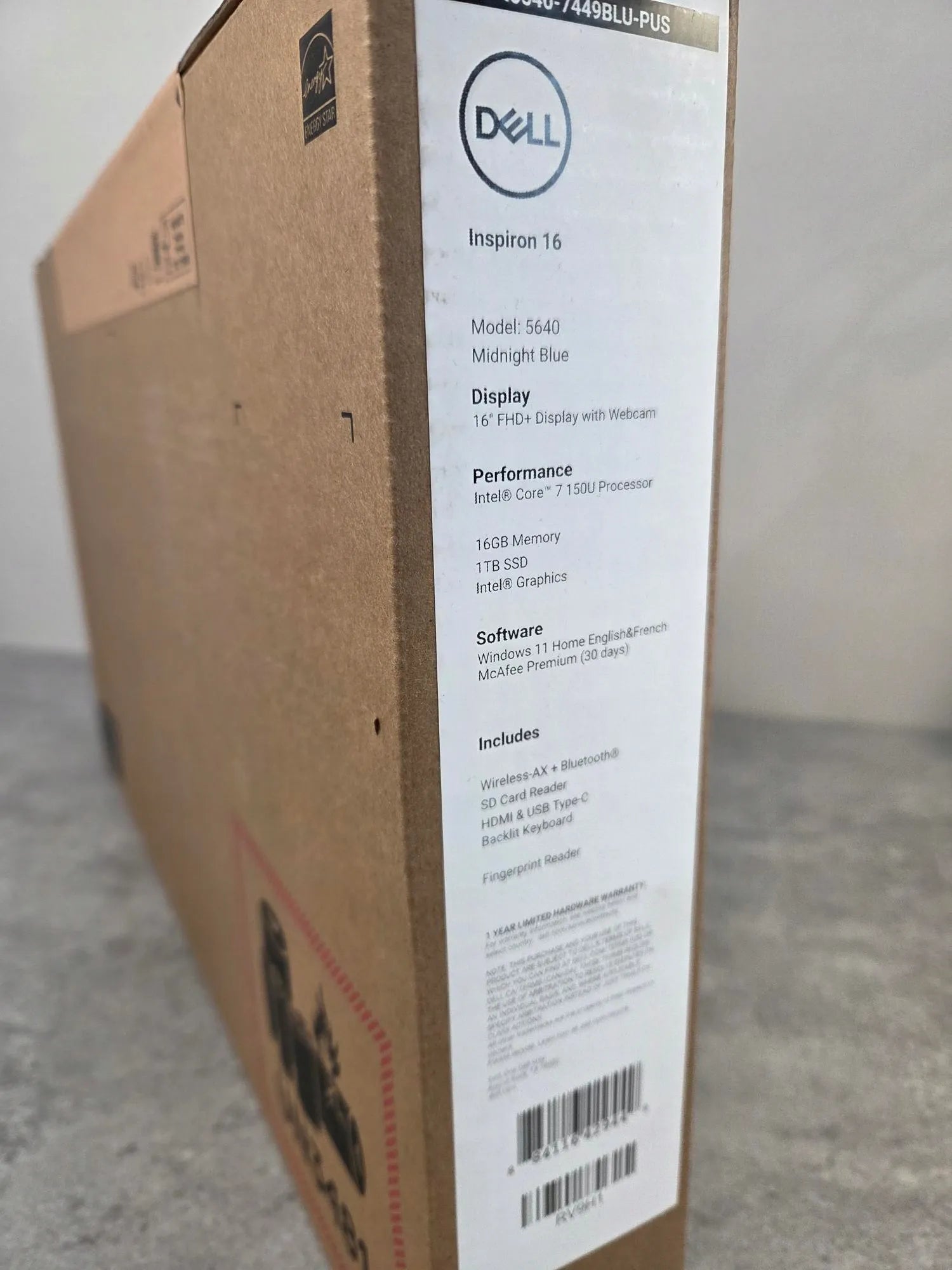 Nešiojamas kompiuteris Dell Inspiron 16 5640 Core 7 150U 16GB 1TB SSD FHD+ Win11 aliumininis korpusas