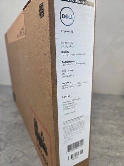 Nešiojamas kompiuteris Dell Inspiron 16 5640 Core 7 150U 16GB 1TB SSD FHD+ Win11 aliumininis korpusas