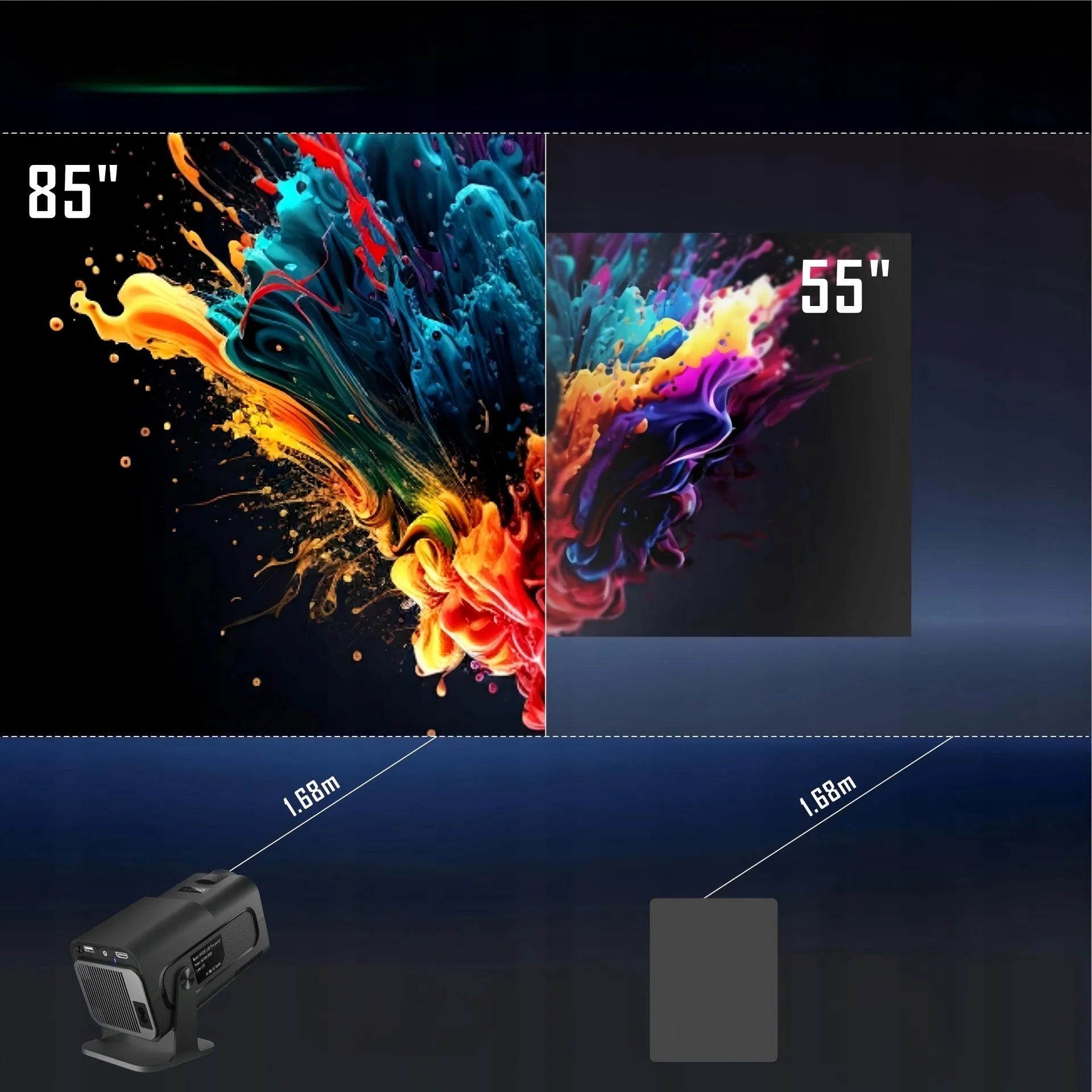 Nešiojamas LED projektorius HY320 4K Android Smart TV WiFi
