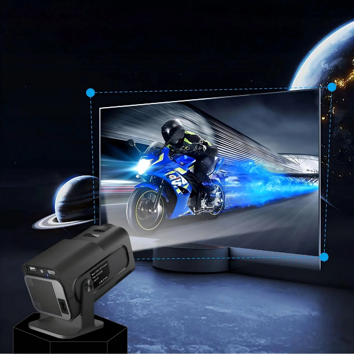 Nešiojamas LED projektorius HY320 4K Android Smart TV WiFi