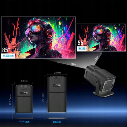 Nešiojamas LED projektorius HY320 4K Android Smart TV WiFi