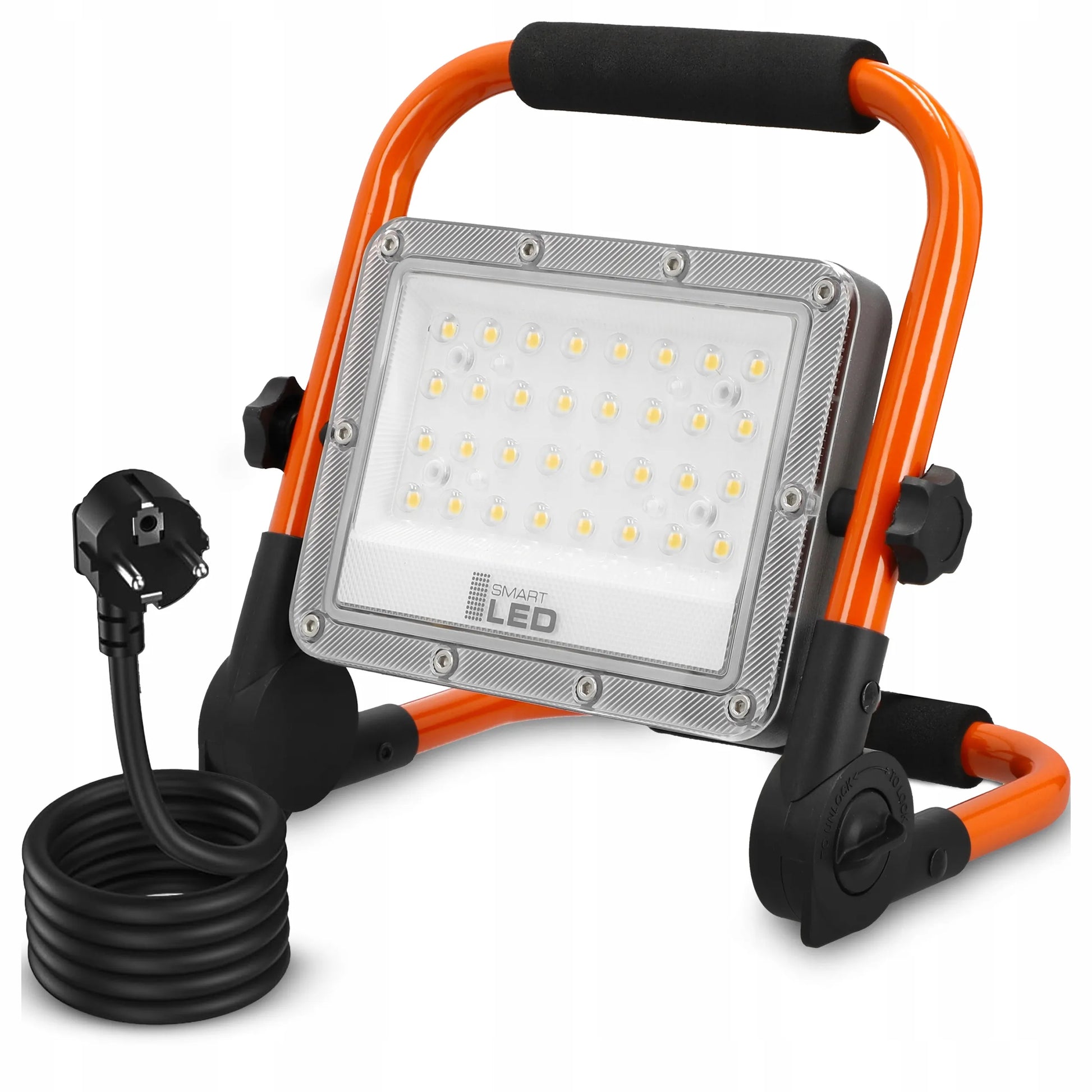 Nešiojamas LED prožektorius, 3 m laidas, 50 W, Premium darbinė lempa su stovu