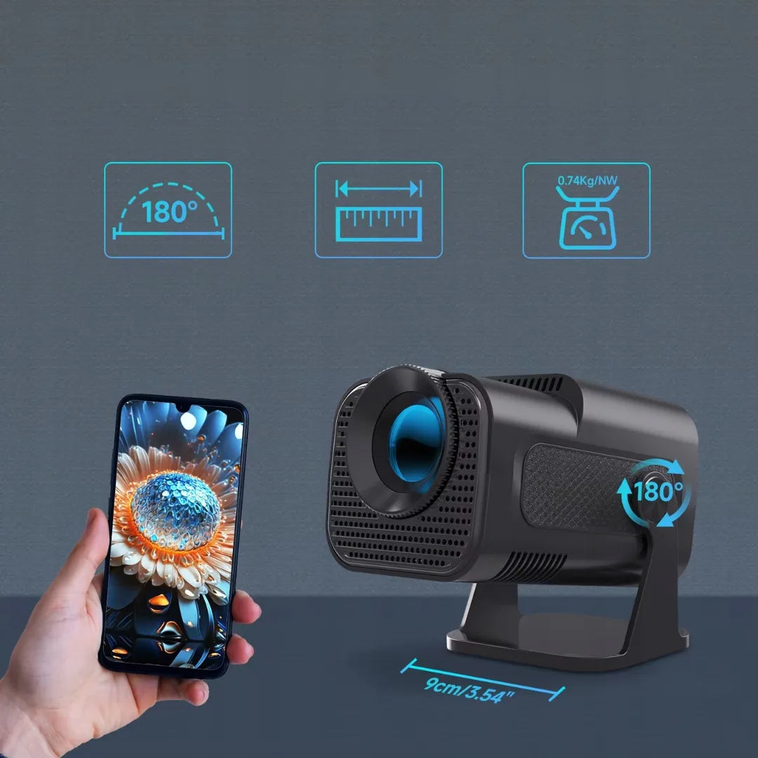 Nešiojamas Magcubic HY320 mini išmanusis projektorius su Android, WiFi ir pasukamu mechanizmu