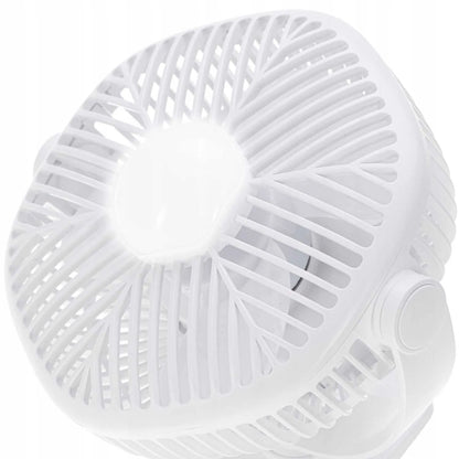 Nešiojamas mini stalinis ventiliatorius Adler su LED lempute ir spaustuku