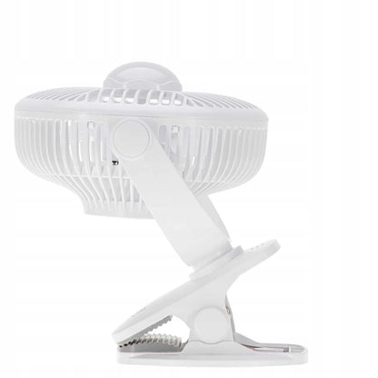 Nešiojamas mini stalinis ventiliatorius Adler su LED lempute ir spaustuku
