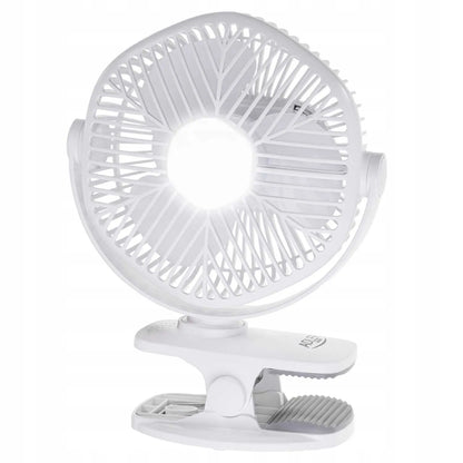 Nešiojamas mini stalinis ventiliatorius Adler su LED lempute ir spaustuku