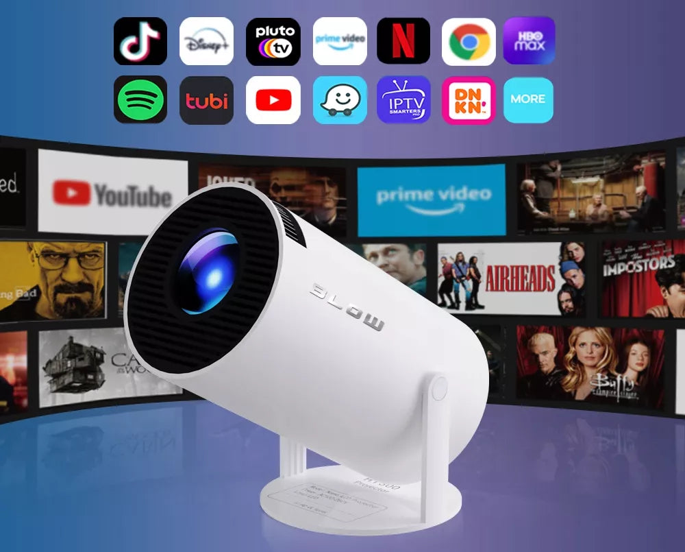 Nešiojamas pasukamas projektorius, Full HD, Android Smart TV, Wi-Fi