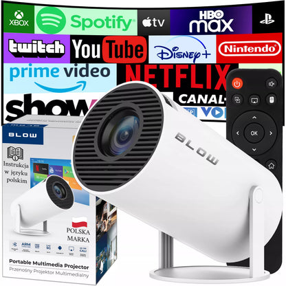 Nešiojamas pasukamas projektorius, Full HD, Android Smart TV, Wi-Fi