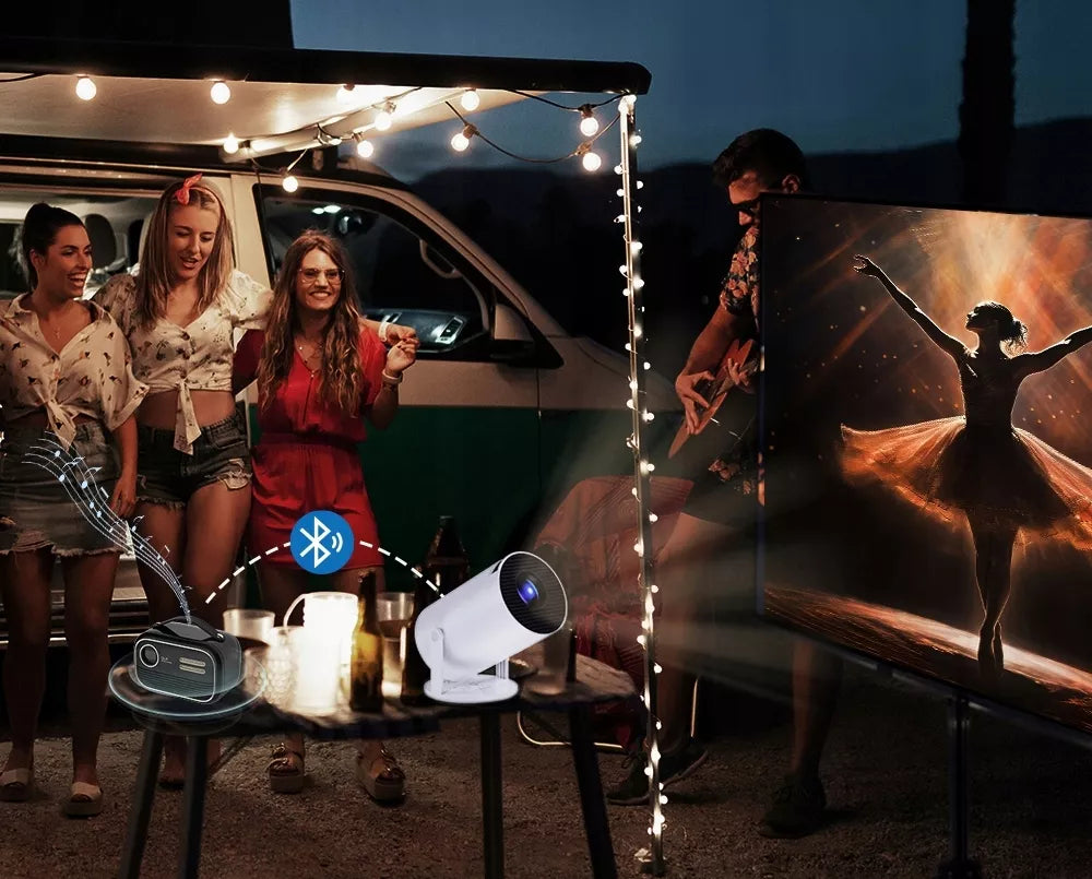 Nešiojamas pasukamas projektorius, Full HD, Android Smart TV, Wi-Fi