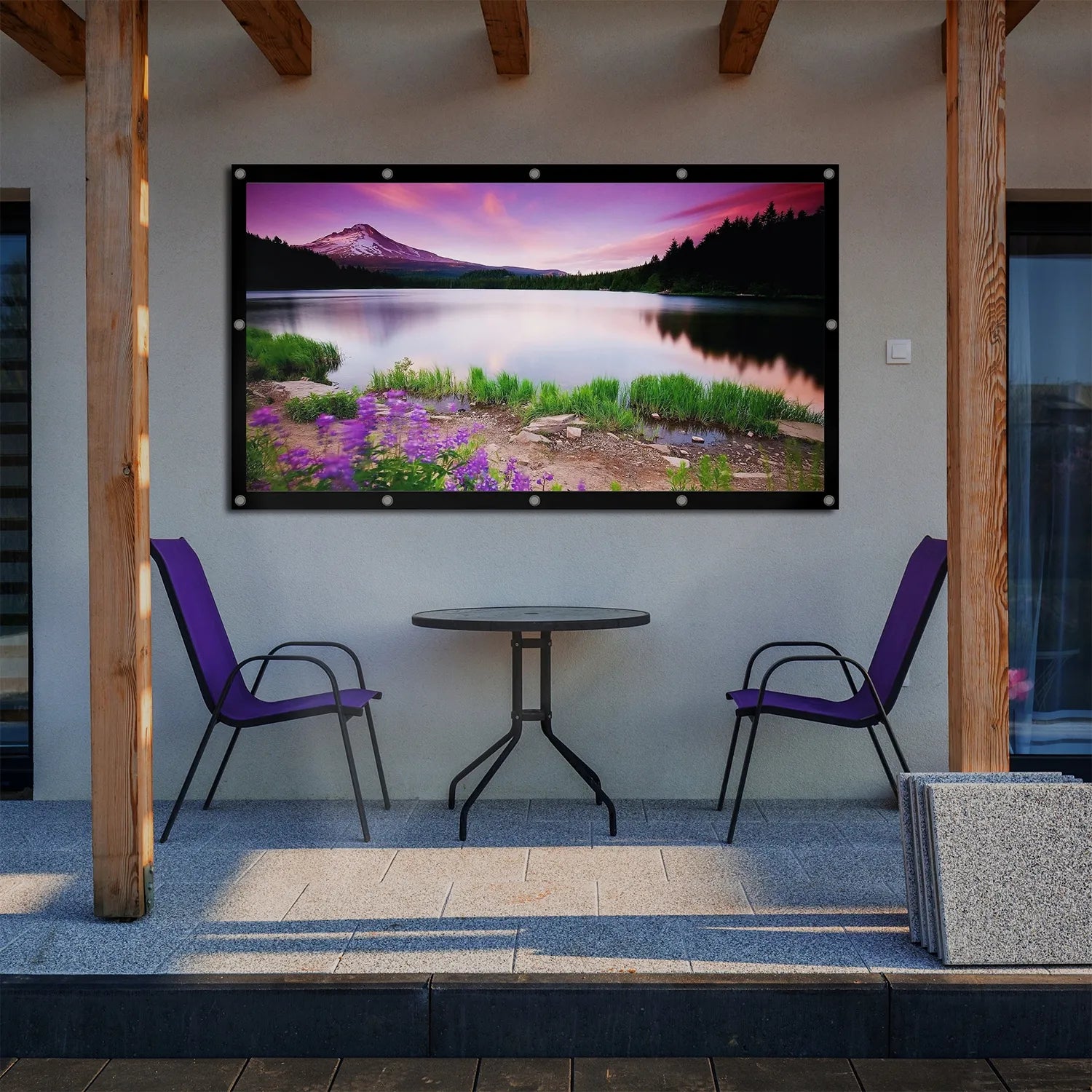 Nešiojamas projektoriaus ekranas 120'' 270x154cm 4K HD 16:9 Maclean MC-982