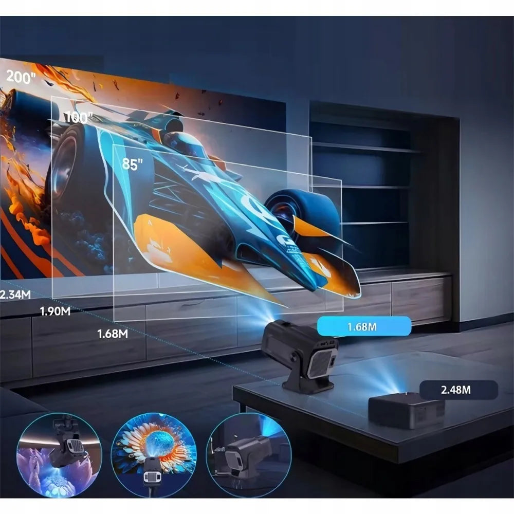Nešiojamas projektorius HY320 LED WiFi Android TV 4K