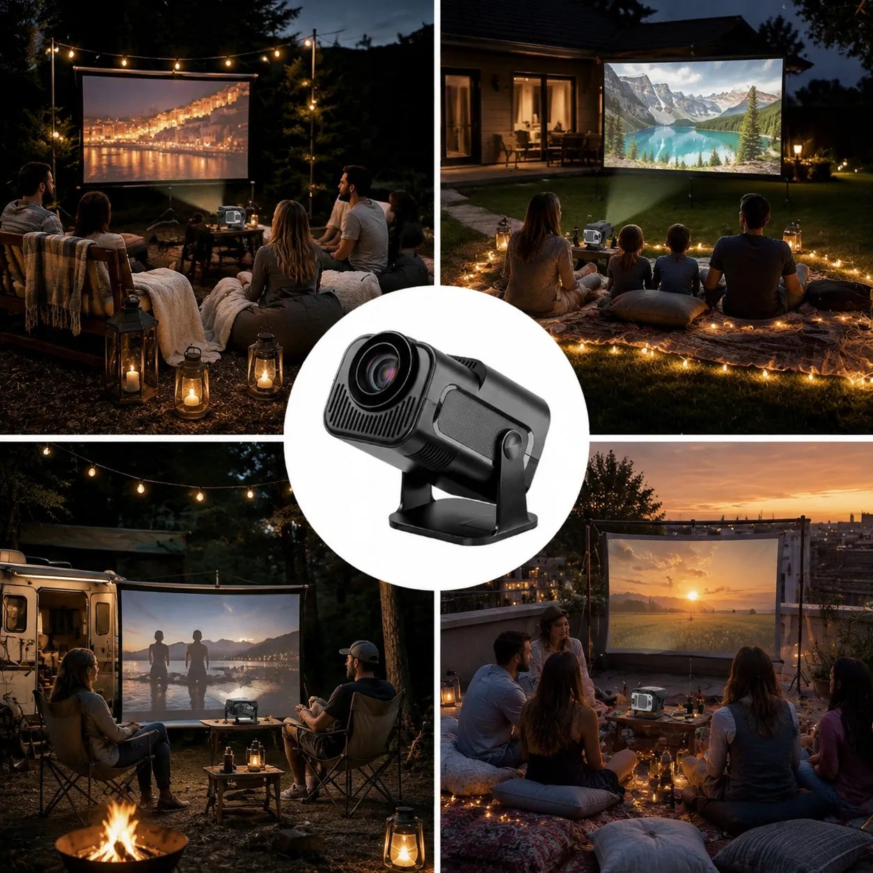 Nešiojamas projektorius HY320 MINI SMART HD LED ANDROID WiFi TV 150"
