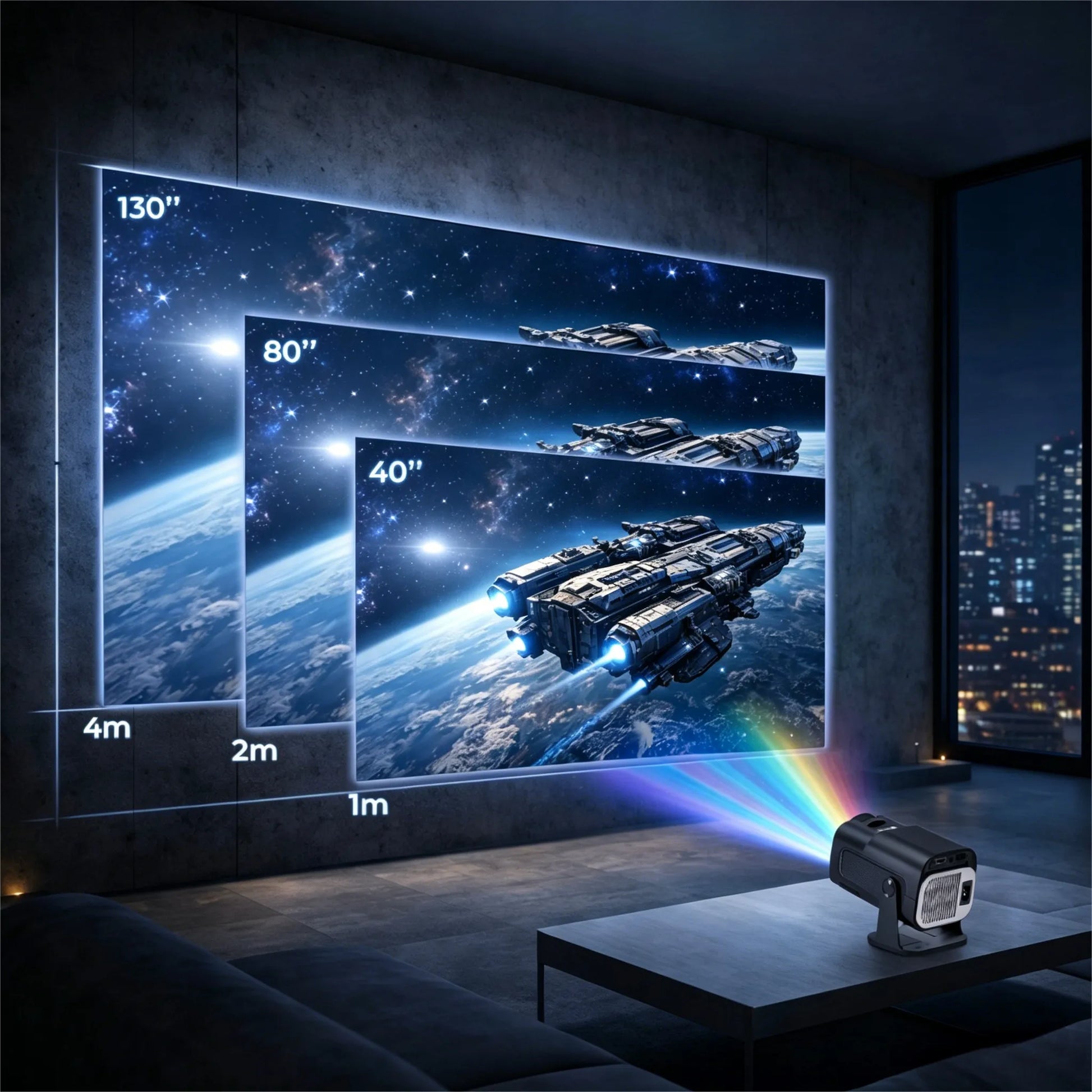 Nešiojamas projektorius HY320 MINI SMART HD LED ANDROID WiFi TV 150"
