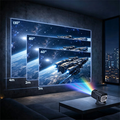 Nešiojamas projektorius HY320 MINI SMART HD LED ANDROID WiFi TV 150"
