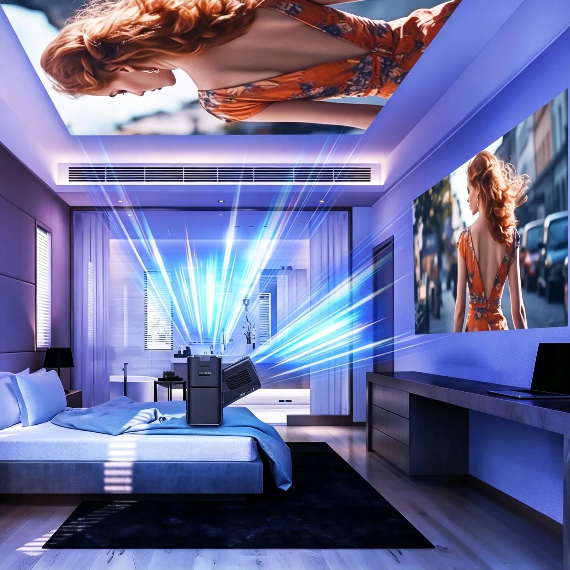 Nešiojamas projektorius HY320 MINI SMART HD LED ANDROID WiFi TV 150"