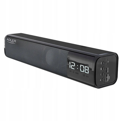 Nešiojamas „Soundbar“ garsiakalbis su žadintuvu „Bluetooth 5.0 Adler“